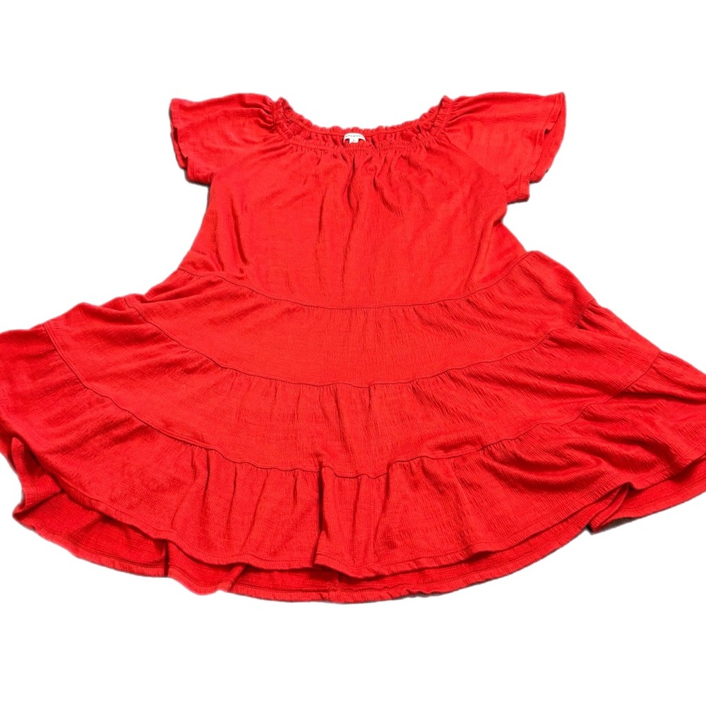 Vibrant Red Tiered Dress